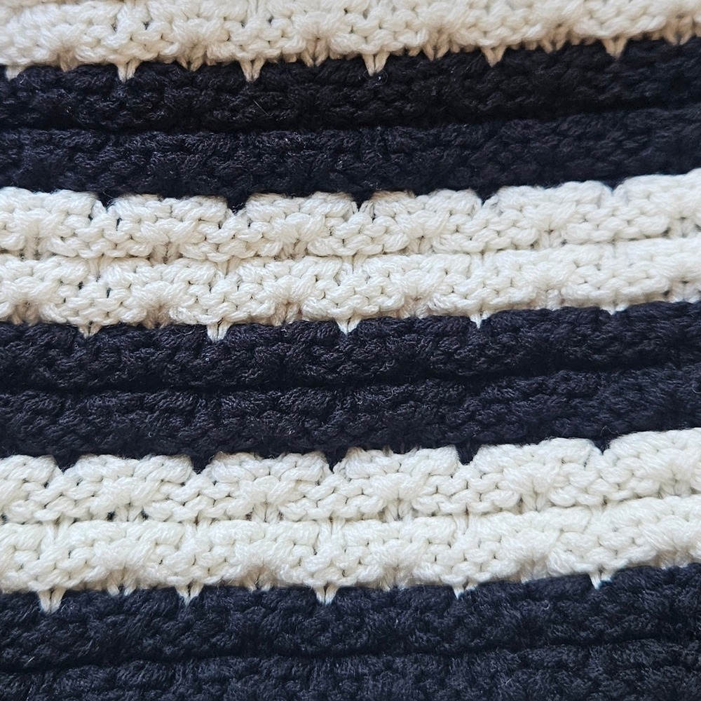 MANGO MNG Women's Jewel Buttons Striped Cardigan Size Small Fall Preppy - Picture 13 of 16